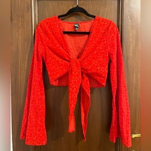 Floral bell sleeve top